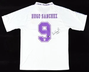 Hugo Sanchez signiertes Real Madrid Trikot mit Aufschrift "Sep/24" (Beckett) Beckett Witn - Bild 1 von 3