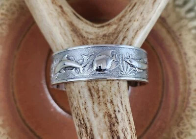 Brazalete Kabana Sea Life Dolphin Turtle Sterling Foto 1 de 4