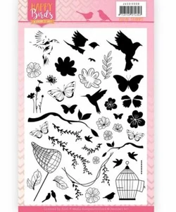 Jeanine's Art - Clear Stamps Happy Birds Layered Butterflies Cardmaking Flowers - Picture 1 of 1