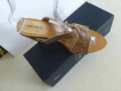 Gorgeous Women's DIESEL Leather Sandals Slides Open Toe 4" Heels US 9 9.5 Foto 1 de 4