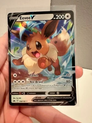 1x Pokemon Eevee V 108/159 Crown Zenith ULTRA RARE NM 212#136-140 - Image 1 of 4
