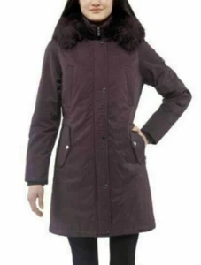 1 Madison Expedition Women's Purple Long Faux Fur Parka Coat Size XL - Picture 1 of 2