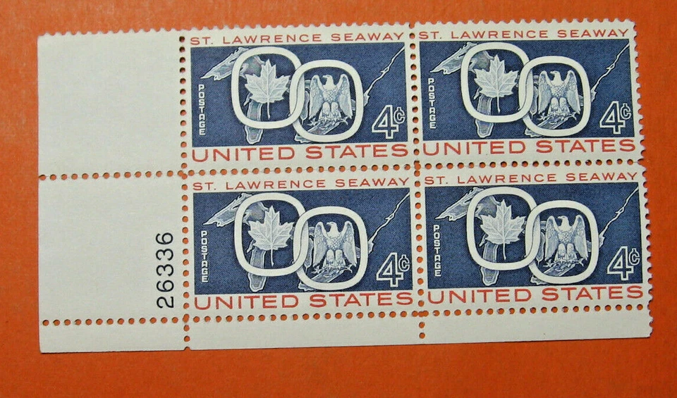 1959 St. Lawrence Seaway 4 Cent U.S. Block of 4 Stamps (No. 3) Scott's # 1131  - Image 1 of 1