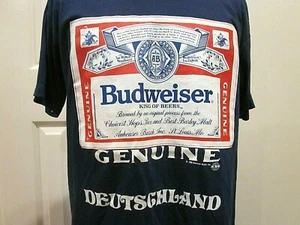 VTG BUDWEISER BEER T SHIRT 1988 BUDWEISER DEUTSCHLAND GERMANY UNIQUE LICENSED - Picture 1 of 7
