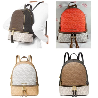 Michael Kors Rhea молнии средний MK подпись рюкзак школьная сумка - Изображение 1 из 4