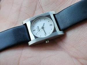 Boccia Titanium Watch Swiss Quartz Black Genuine Leather Band Ladies Wrist Watch - Picture 1 of 12