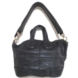 Givenchy Nightingale Black 2WAY Handbag Shoulder Bag Gold Hardware Authentic - Picture 1 of 10