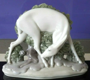Royal Copenhagen "DEER IN THE WOODS" by Hans H. Hansen c. 1962 - Picture 1 of 8