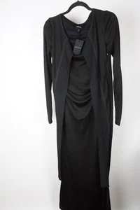 Giorgio Armani Solid Black 100% Silk Dress Sz 2 US 38 EU BRAND NEW - Picture 1 of 4