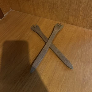 Pair Of Small Wooden SALAD SERVERS 23cm - Picture 1 of 3