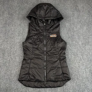 Ariat Harmony Vest Women’s Small Black Hooded Puffer Ramsey Excavating Logo - Picture 1 of 13