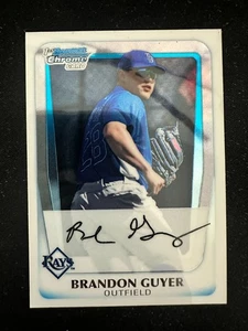 2011 Bowman 1st Chrome Brandon Guyer Auto Rookie Insert Rays Indians RC - Picture 1 of 2