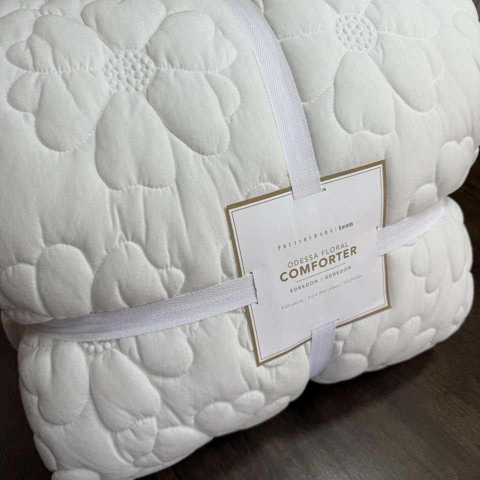 EDREDÓN JERSEY FLORAL ODESSA ADOLESCENTE GRANERO CERÁMICA COMPLETO/REINA 86" CUADRADO ~ MARFIL Foto 1 de 4