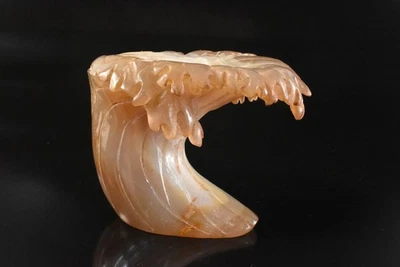 T1924: XF Piedra Japonesa Ágata JARDÍN TINA Florero Soporte Mesa Ikebana Foto 1 de 4