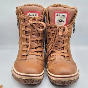 Pajar Canada Leather Waterproof Boot Sherpa Lined Tan Brown Men’s Size 8.5 - Foto 1 di 9