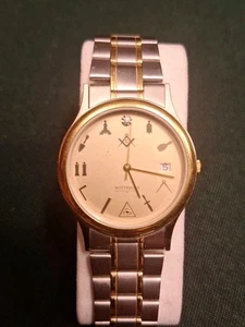 Wittnauer Mens Masonic Diamond Two Toned Watch - Picture 1 of 11