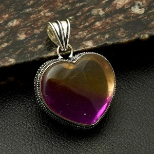 Bi Color Tourmaline Gemstone Handmade Antique Design Pendant Jewelry 2" AP-31697 - Picture 1 of 1