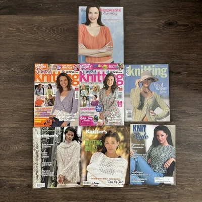 Lot 7 Knitting Magazines Simply Knitting Vogue Knitter’s Knit Style Patterns - Image 1 of 4