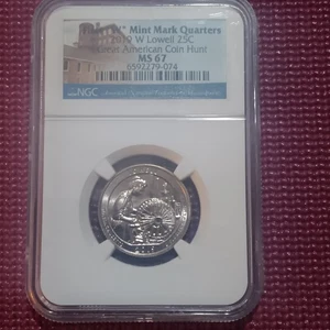2019 W Lowell MA Quarter First W 25c NGC MS 67 West Point - Lowell Label - Picture 1 of 3