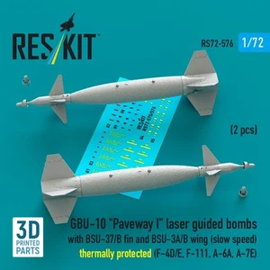 Bombas guiadas por láser GBU-10 Paveway I con aleta BSU-37/B y BSU-3A/B 1:72 RS72-0576 - Imagen 1 de 3