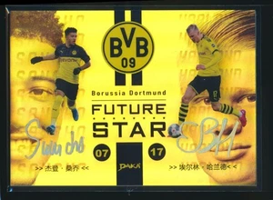 2020-21 Daka Borussia Dortmund Future Star /999 Jadon Sancho Erling Haaland - Picture 1 of 2