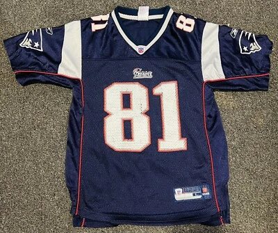 Reebok NFL New England Patriots Randy Moss #81 Jersey Youth Boys Size L 14-16 - Image 1 of 4