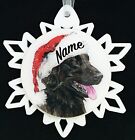 Santa Flat Coated Retriever Dog Christmas Ornament - Free Personalization