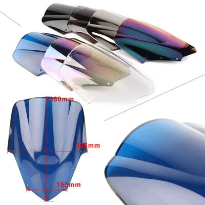 Double Bubble Windscreen Windshield for Yamaha FZ1S 2006-2011 Clear Motorcycle Foto 1 de 4