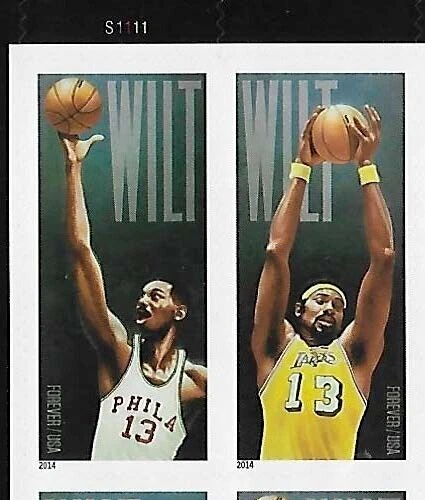 US Wilt Chamberlain Forever Stamp Plate Pair Scott #4950-4951 - Image 1 of 1