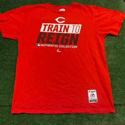 Mens Cincinnati Reds shirt extra large red adult Majestic Y2K baseball MLB - Image 1 of 4