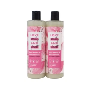 Love Beauty & Planet, agua de rosas y niacinamida, jabón corporal, 20 oz (paquete de 2) - Imagen 1 de 4
