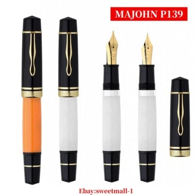Nueva pluma estilográfica retro MAJOHN P139 Expedition pistón resina EF/F/M nueva en caja con caja Foto 1 de 4