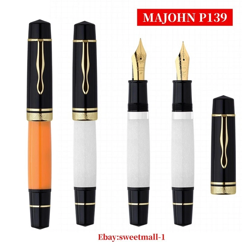 Nueva pluma estilográfica retro MAJOHN P139 Expedition pistón resina EF/F/M nueva en caja con caja Foto 1 de 4