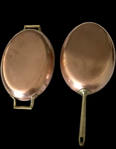 Vintage Paul Revere Ware Limited Edition Copper Brass 12" Oval Fish Pan Set - Picture 1 of 12