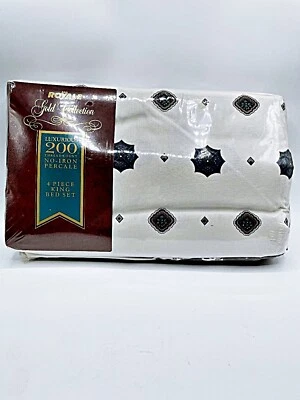 VTG Royale Gold Collection 4 Piece King Sheet Set 200 Thread Count Percale NEW - Image 1 of 4