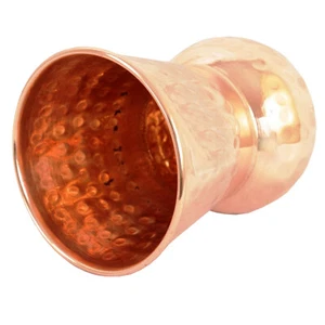 Vaso de diseño martillado de cobre hecho a mano Muglai Matka vaso bebida beneficios 300 ml - Imagen 1 de 6