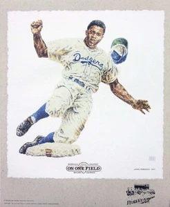 Jackie Robinson Brooklyn Dodgers Lithograph By Michael Mellett - Picture 1 of 1
