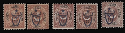 SAVOYSTAMPS-TURQUÍA-1917-Duloz Star & Crescent 20para, 1 - 25pi - SC 726-730 M/OG Foto 1 de 2