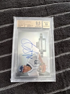 2012 Bowman Sterling Prospect Refractor Nick Castellanos BGS 9.5 GEM MINT Auto - Image 1 of 2