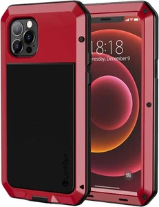 Lanhiem Outdoor-Hülle für iPhone 12 Pro Max – Stoßfeste 360° Displayschutz – Rot - Bild 1 von 5