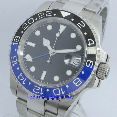 Sapphire Glass Ceramic Bezel 40mm PARNIS Men's 2813 Movement Automatic GMT Watch - Image 1 of 4