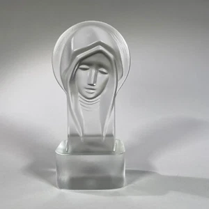 VINTAGE FROSTED SOLID GLASS VIRGIN MARY MODONNA BUST STATUE RELIGIOUS CHRISTIAN - Bild 1 von 10