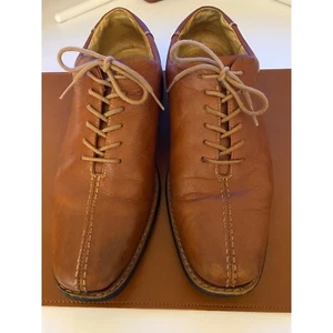 Sandro Moscoloni scarpe eleganti uomo taglia 9,5D pelle marrone punta spaccata Oxford Brasile - Foto 1 di 22