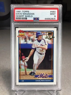 1991 Topps Desert Shield Dave Magadan #480 - PSA 9 - New York Mets - Image 1 of 2