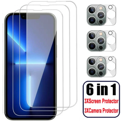 For iPhone 17 16 15 14 13 12 11 Pro Max Tempered Glass Camera Screen Protector - Image 1 of 4