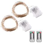66Ft LED Warm White Starry Fair Lights Waterproof 8 Modes Remote Christmas 2PCS