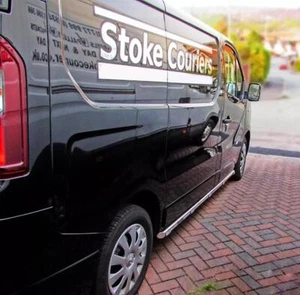 Side Bars + Amber LEDs For Renault Trafic SWB 2022+ Stainless Steel Chrome Tubes - Picture 1 of 12