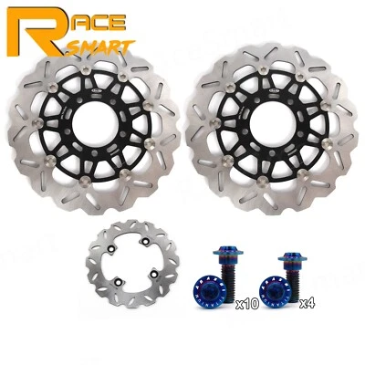 Rotores de disco de freno delanteros traseros + tornillos para Kawasaki Versys KLE650 2007-2014 Foto 1 de 4