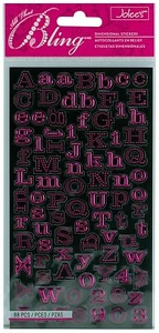 Jolee's Boutique All That Bling PINK MINI FOIL ALPHAS - 88 pcs - Picture 1 of 2