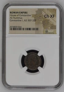 NGC ( Ch XF ) AE Nummus of Constantine I the Great NGC Certified Roman Bronze - Picture 1 of 2